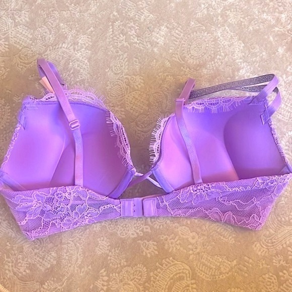 Brand New Victoria’s Secret Bombshell Plunge Lace Double Shine Strap Purple Bra - Picture 5 of 16